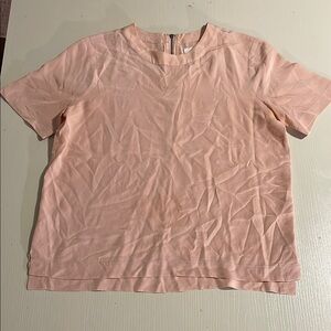 Madewell Light Pink Silk Short Sleeve Tee- Size XS